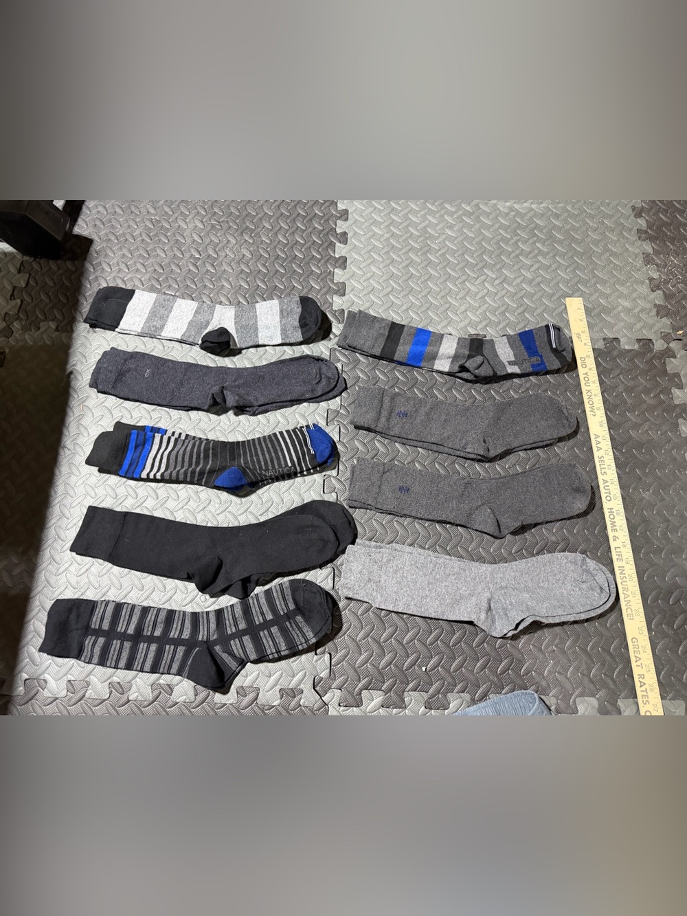 9 Pairs Men's Assorted Dress Socks Blue Grey Black